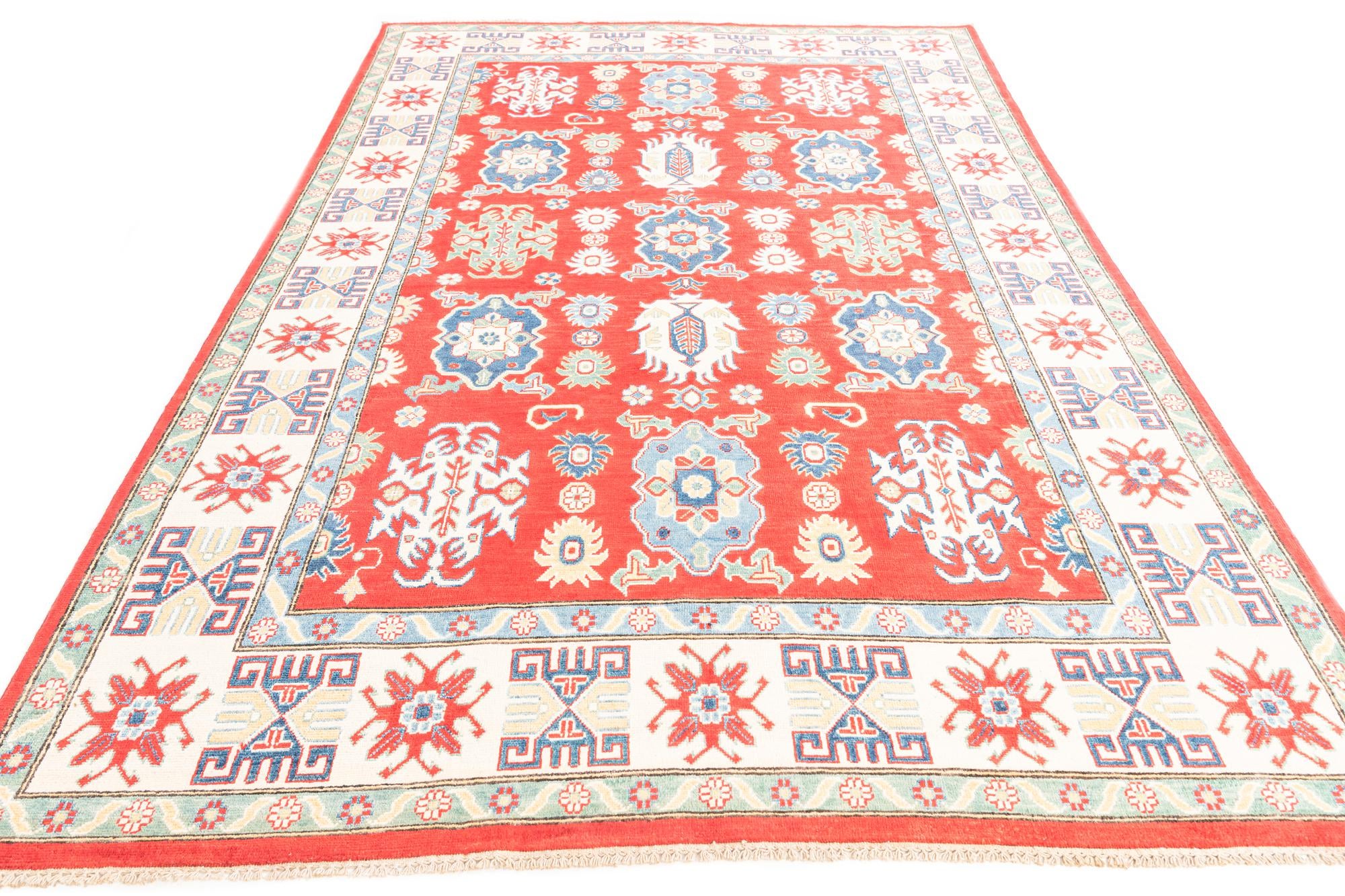 6' 6 x 10' 2 Hand Knotted Kazak Rug