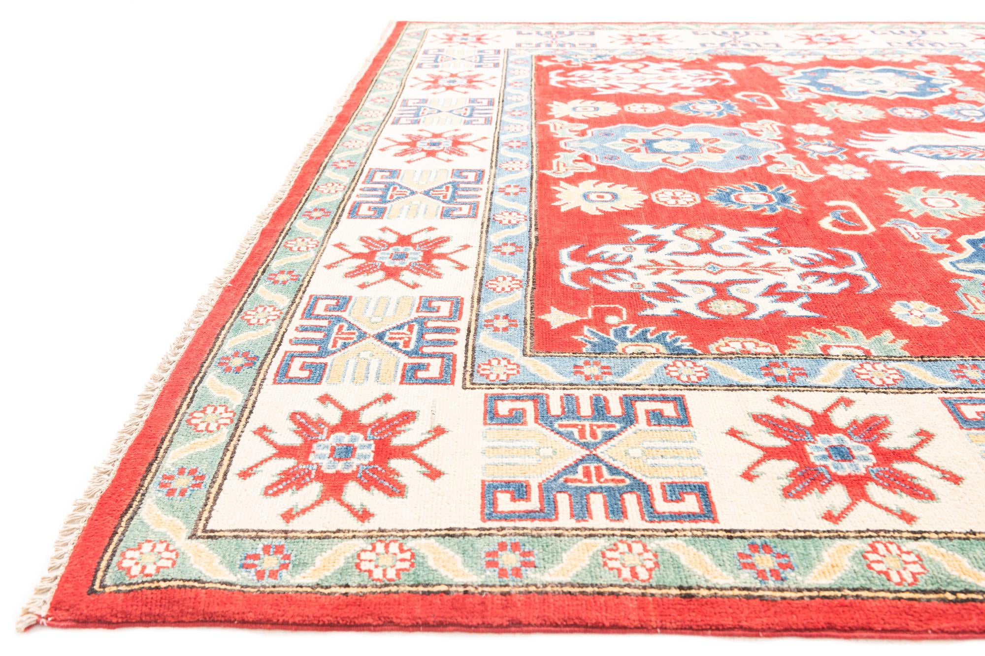 6' 6 x 10' 2 Hand Knotted Kazak Rug