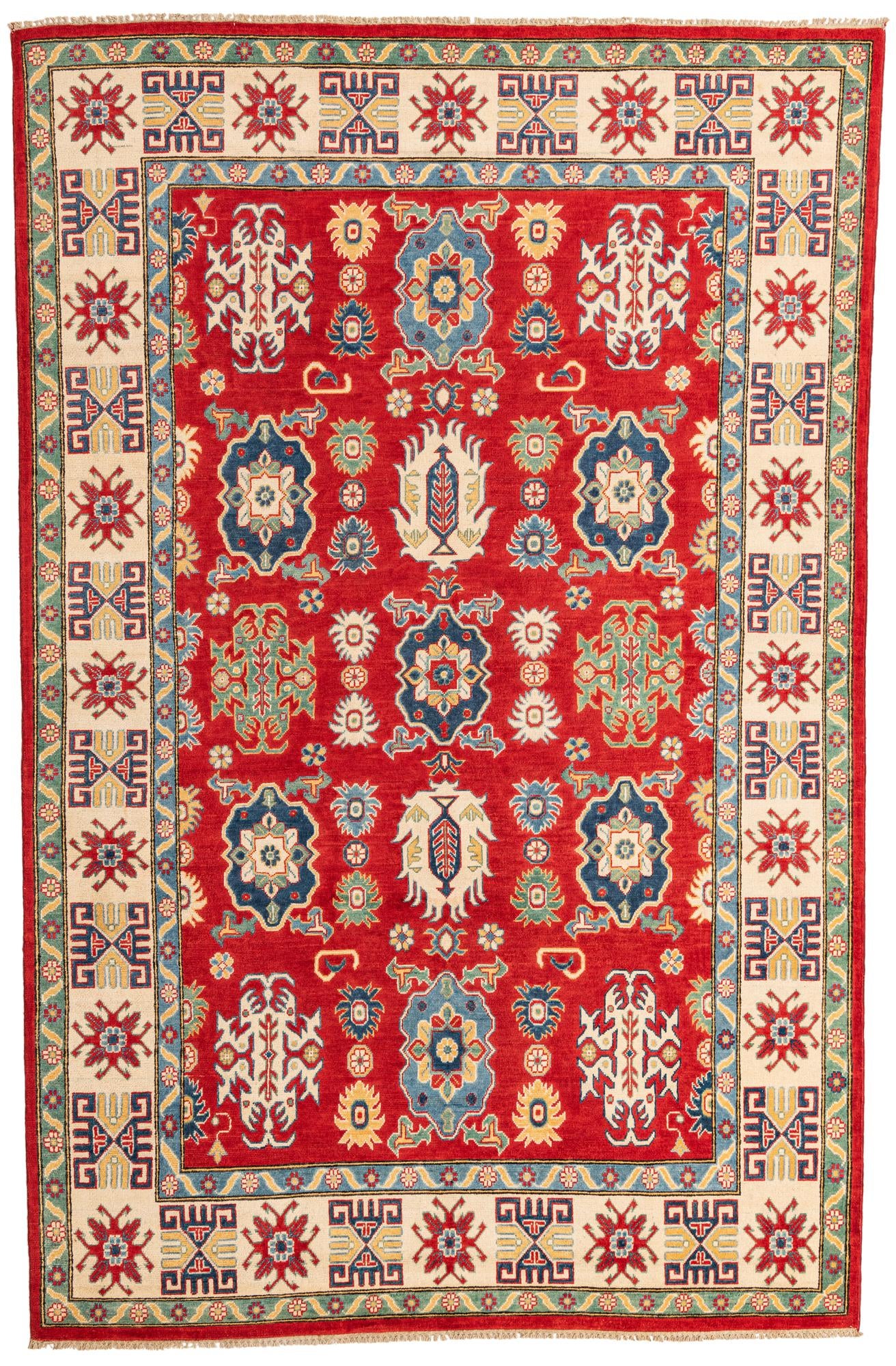 6' 6 x 10' 2 Hand Knotted Kazak Rug