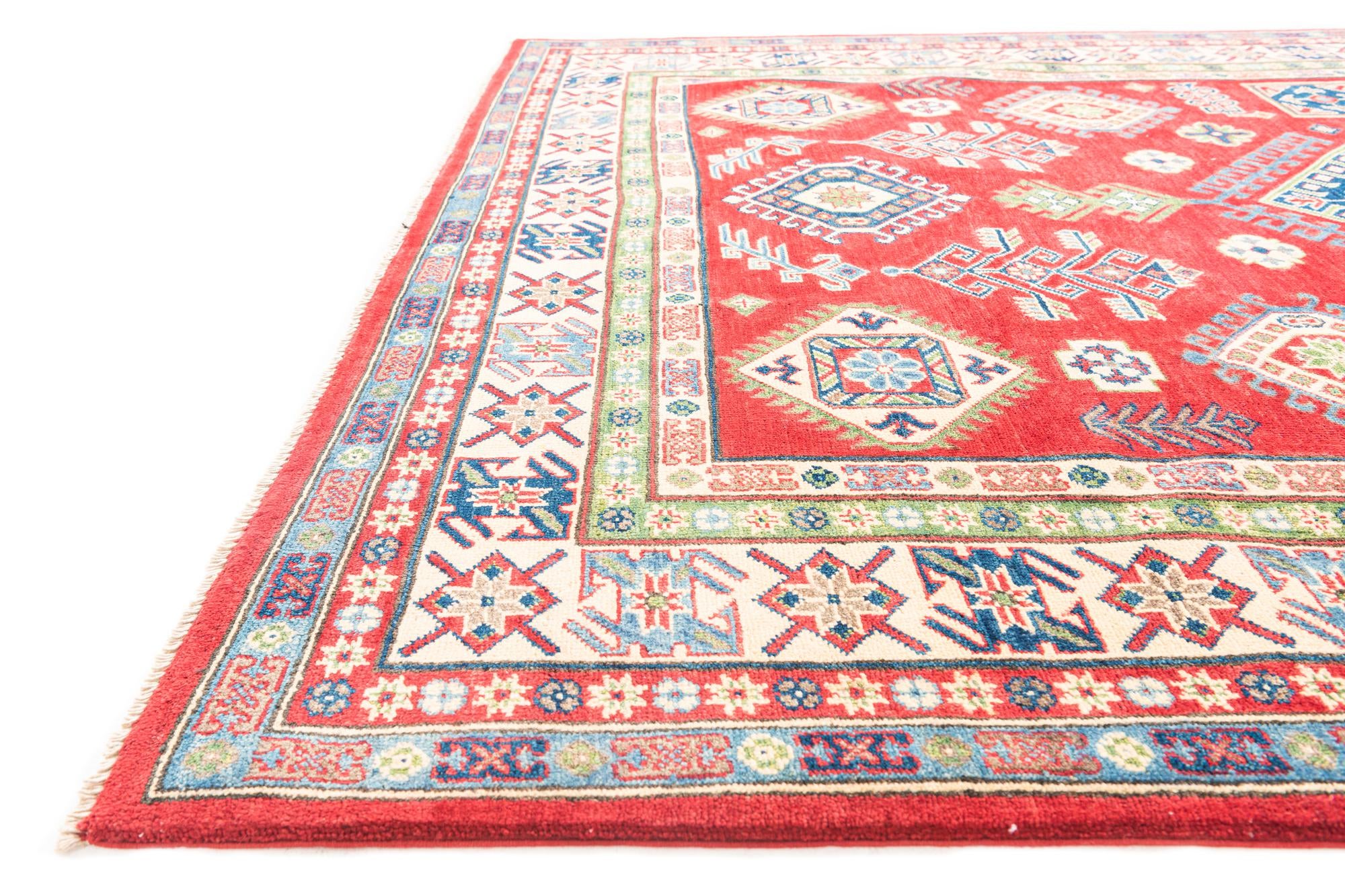 6' 7 x 9' 5 Hand Knotted Kazak Rug