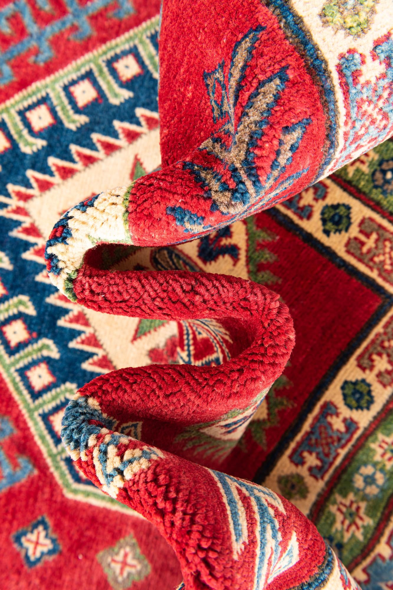 6' 7 x 9' 5 Hand Knotted Kazak Rug