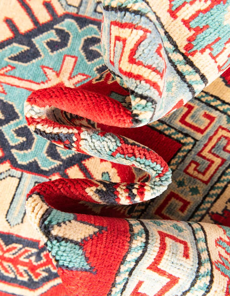 Detail image of 6' 7 x 10'  Hand Knotted Kazak Rug