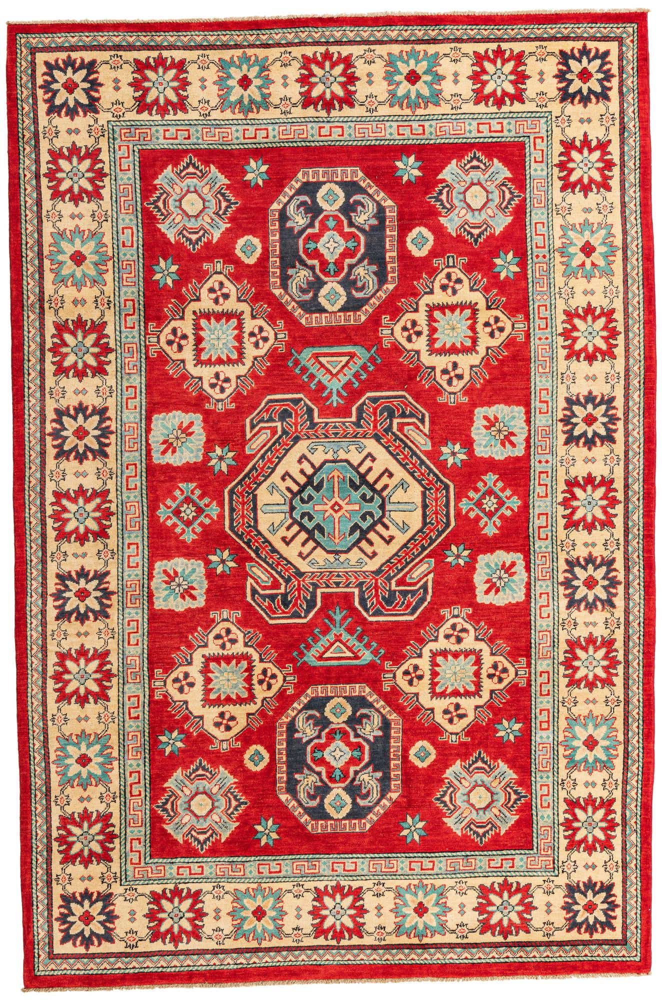 6' 7 x 10' Hand Knotted Kazak Rug