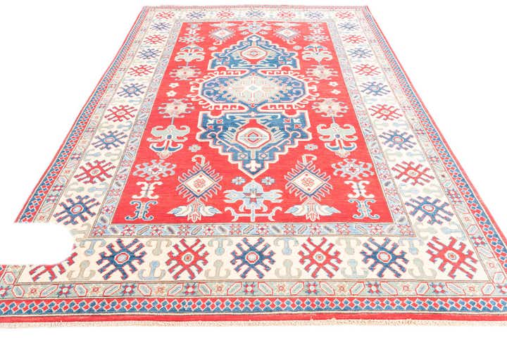 6' 7 x 9' 9 Hand Knotted Kazak Rug