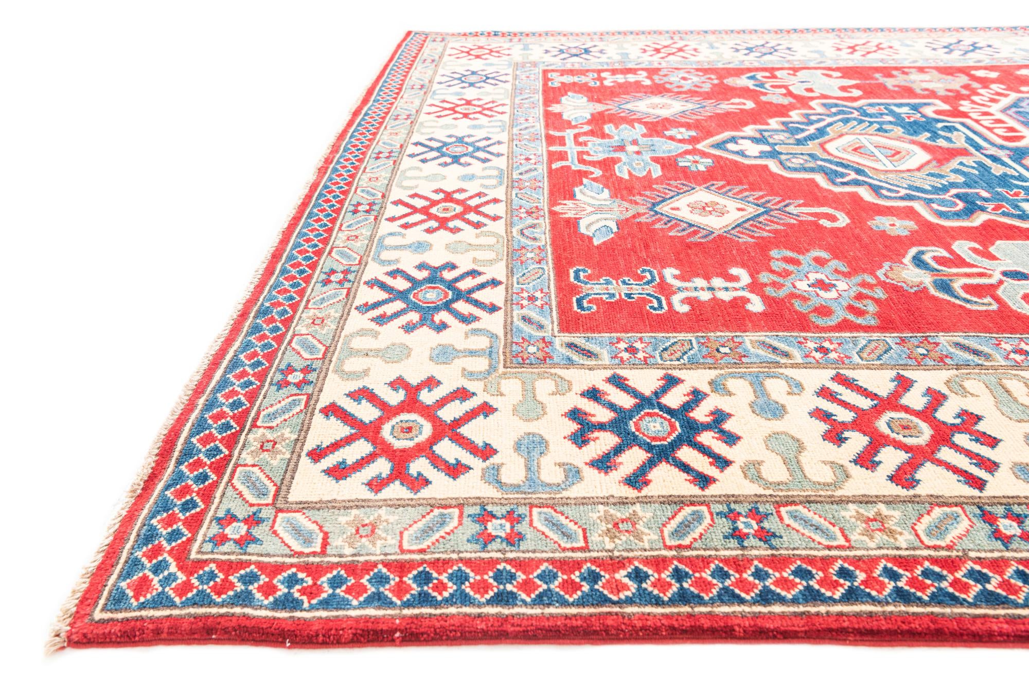 6' 7 x 9' 9 Hand Knotted Kazak Rug