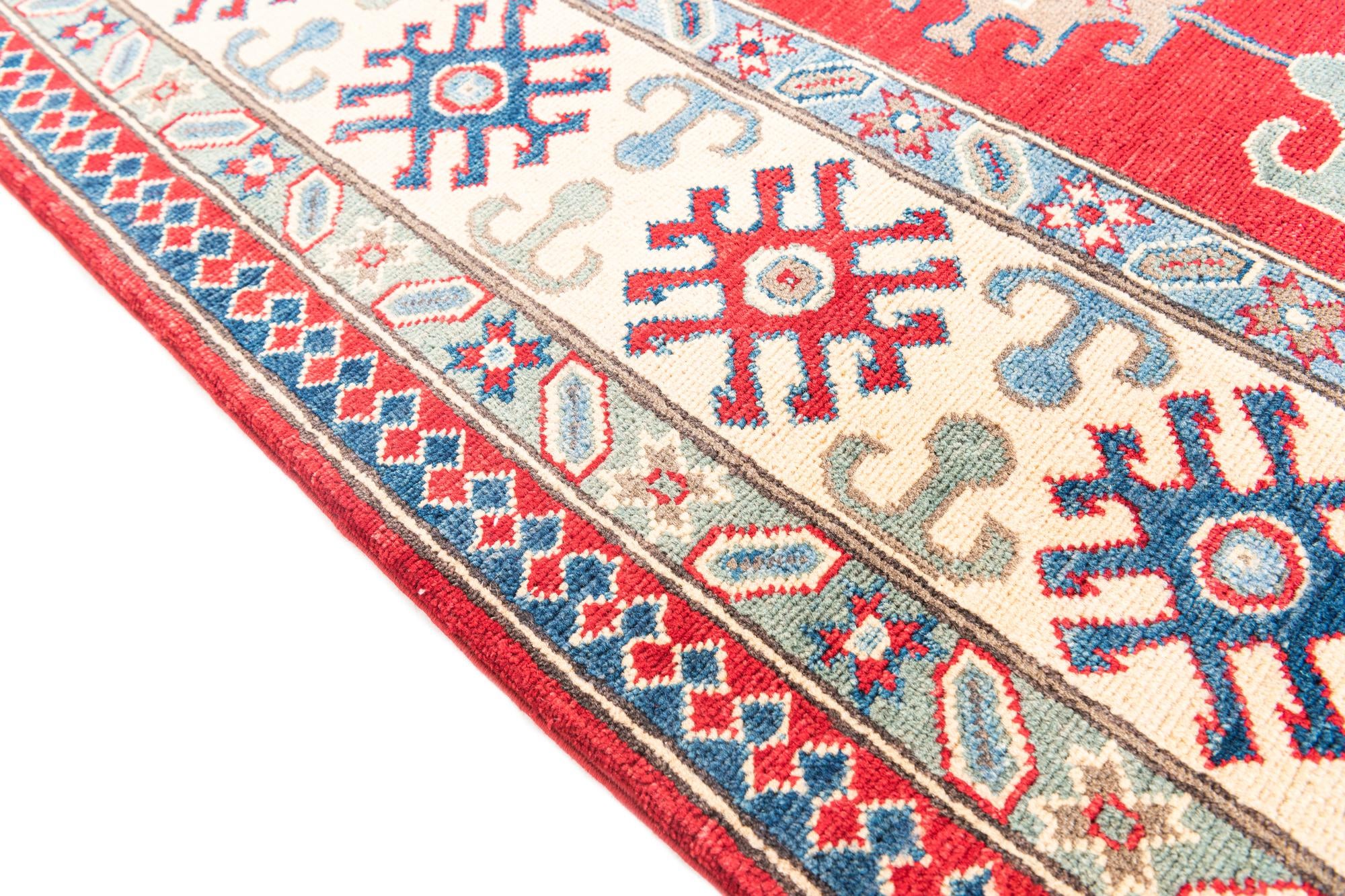 6' 7 x 9' 9 Hand Knotted Kazak Rug