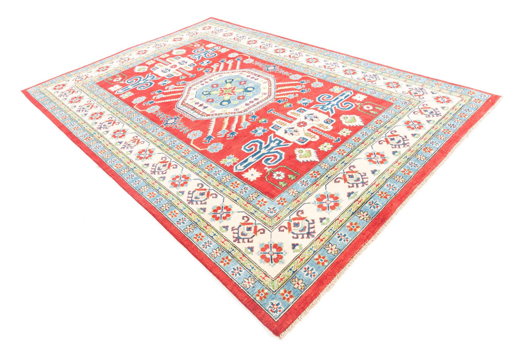 6' 8 x 9' 9 Hand Knotted Kazak Rug