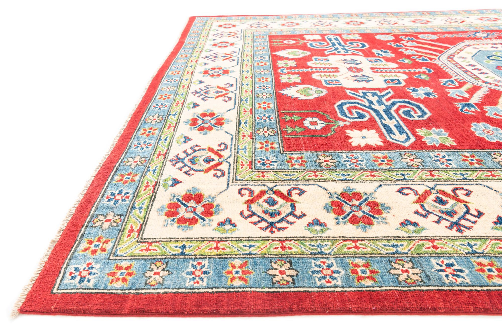 6' 8 x 9' 9 Hand Knotted Kazak Rug