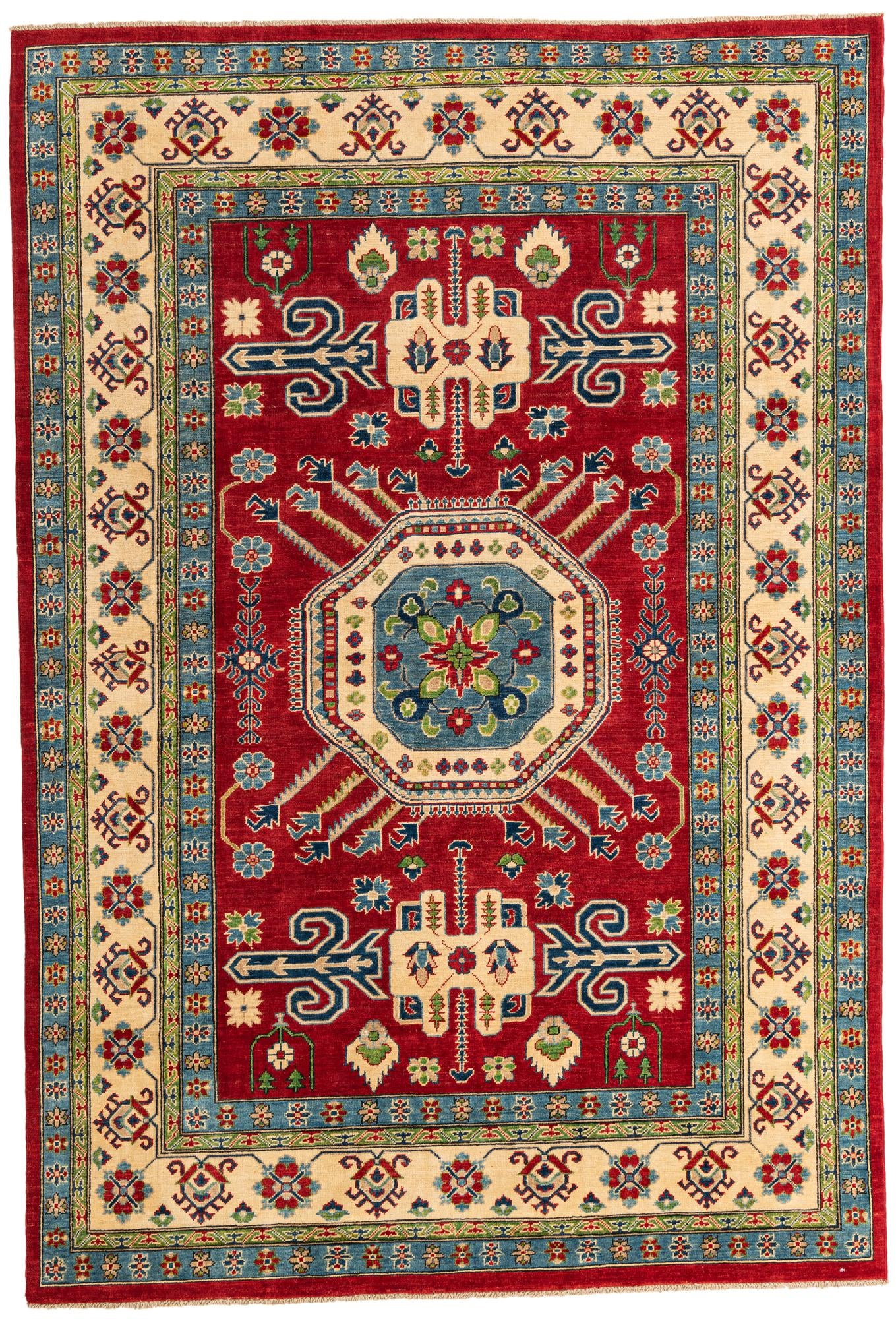 6' 8 x 9' 9 Hand Knotted Kazak Rug