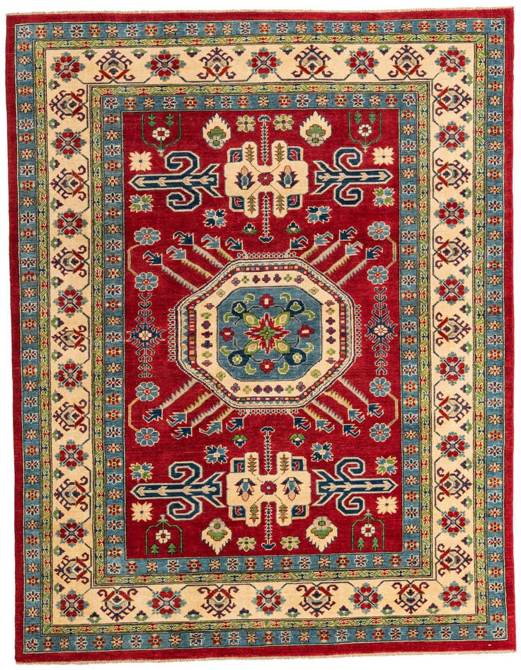 Detail image of 6' 8 x 9' 9 Hand Knotted Kazak Rug