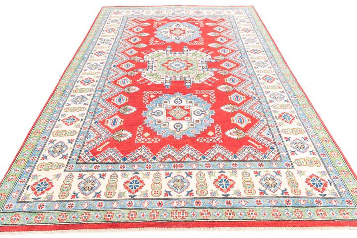 6' 7 x 9' 9 Hand Knotted Kazak Rug