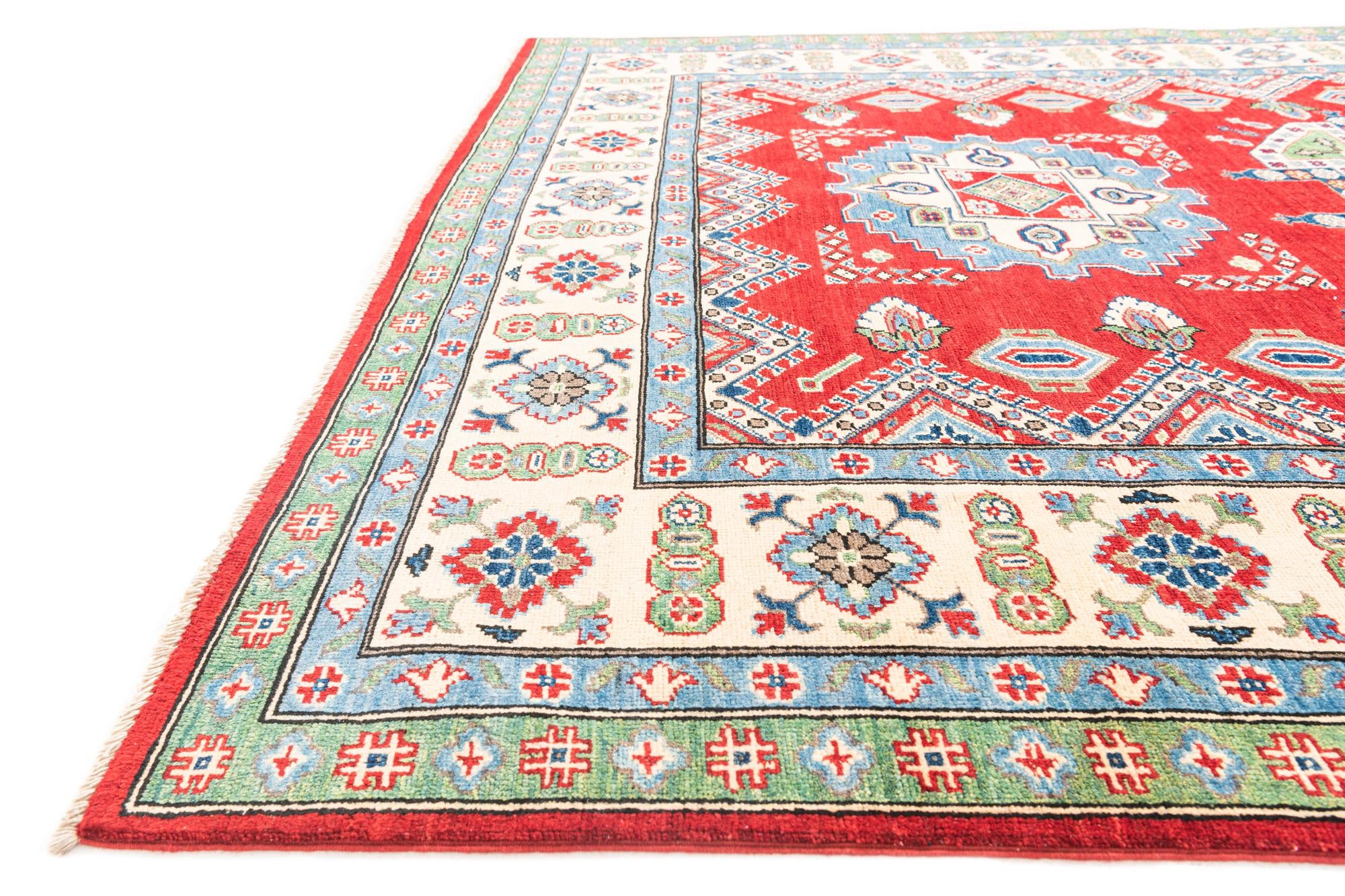 6' 7 x 9' 9 Hand Knotted Kazak Rug