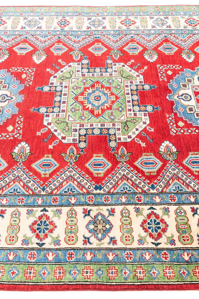 6' 7 x 9' 9 Hand Knotted Kazak Rug