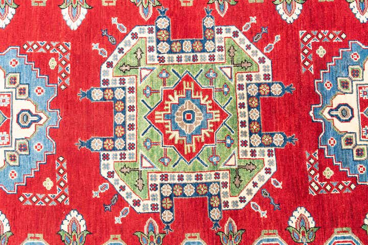 6' 7 x 9' 9 Hand Knotted Kazak Rug