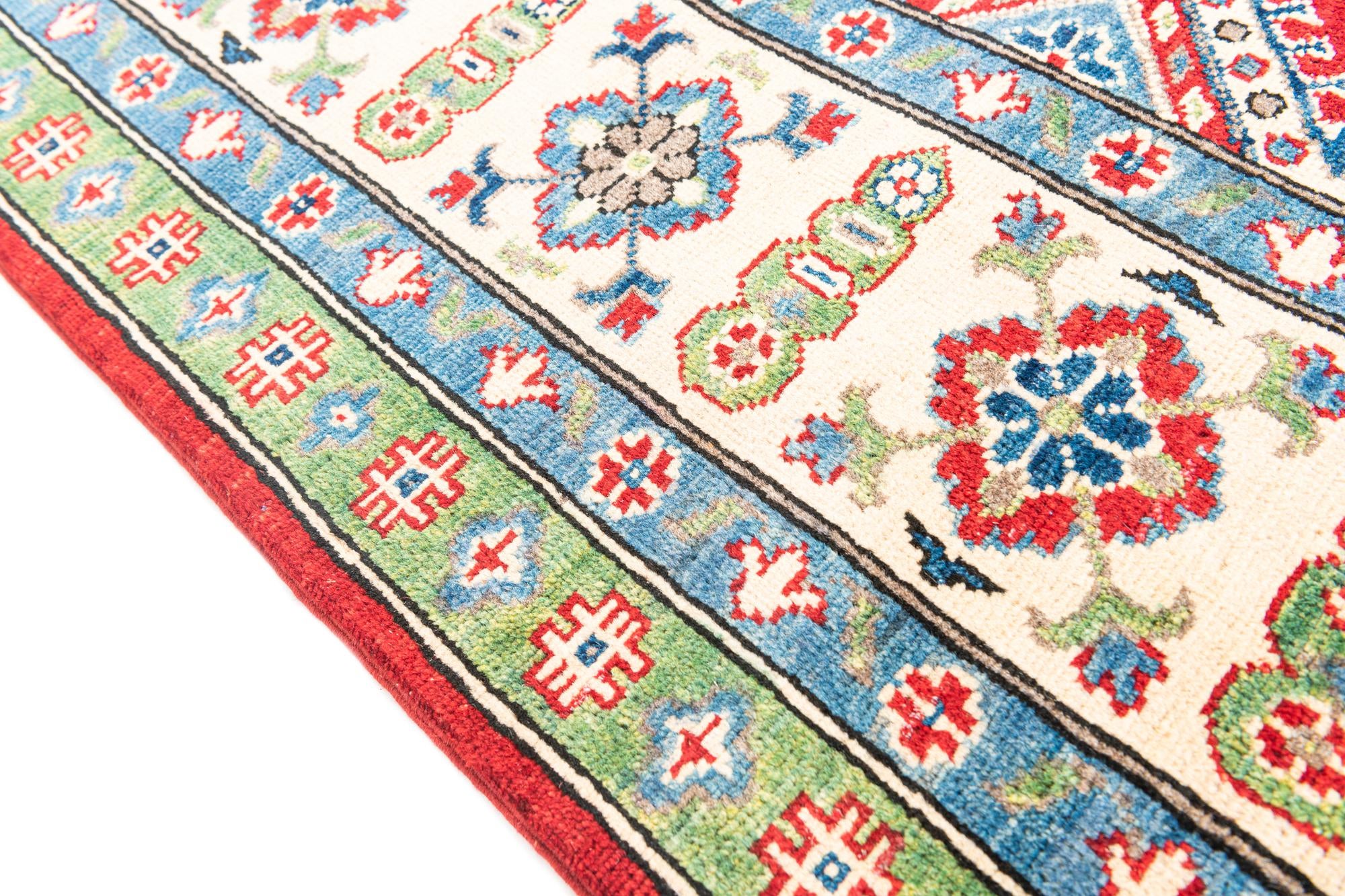 6' 7 x 9' 9 Hand Knotted Kazak Rug
