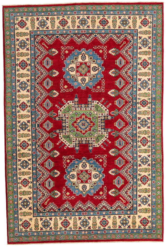 6' 7 x 9' 9 Hand Knotted Kazak Rug