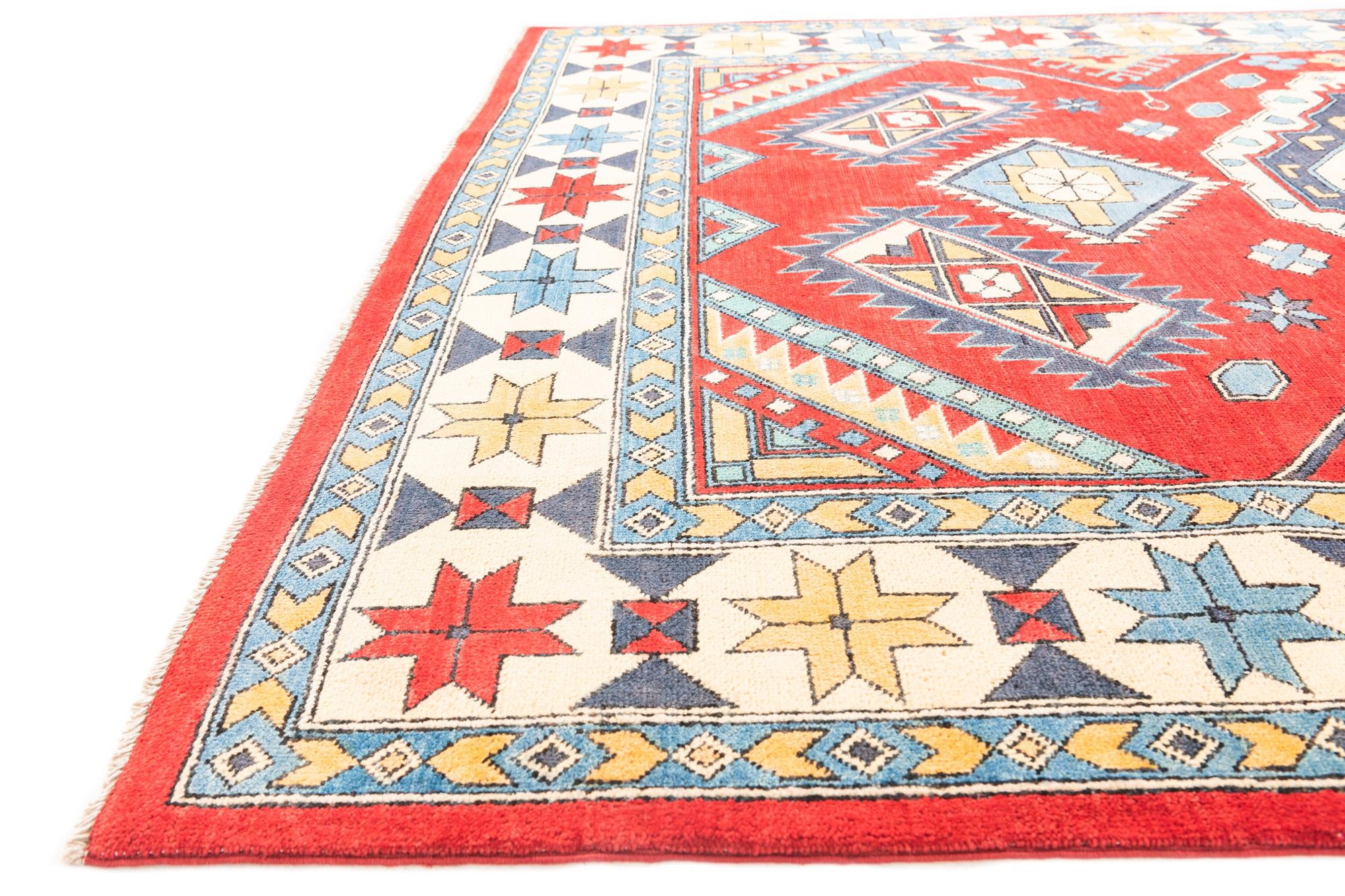 6' 8 x 9' 8 Hand Knotted Kazak Rug