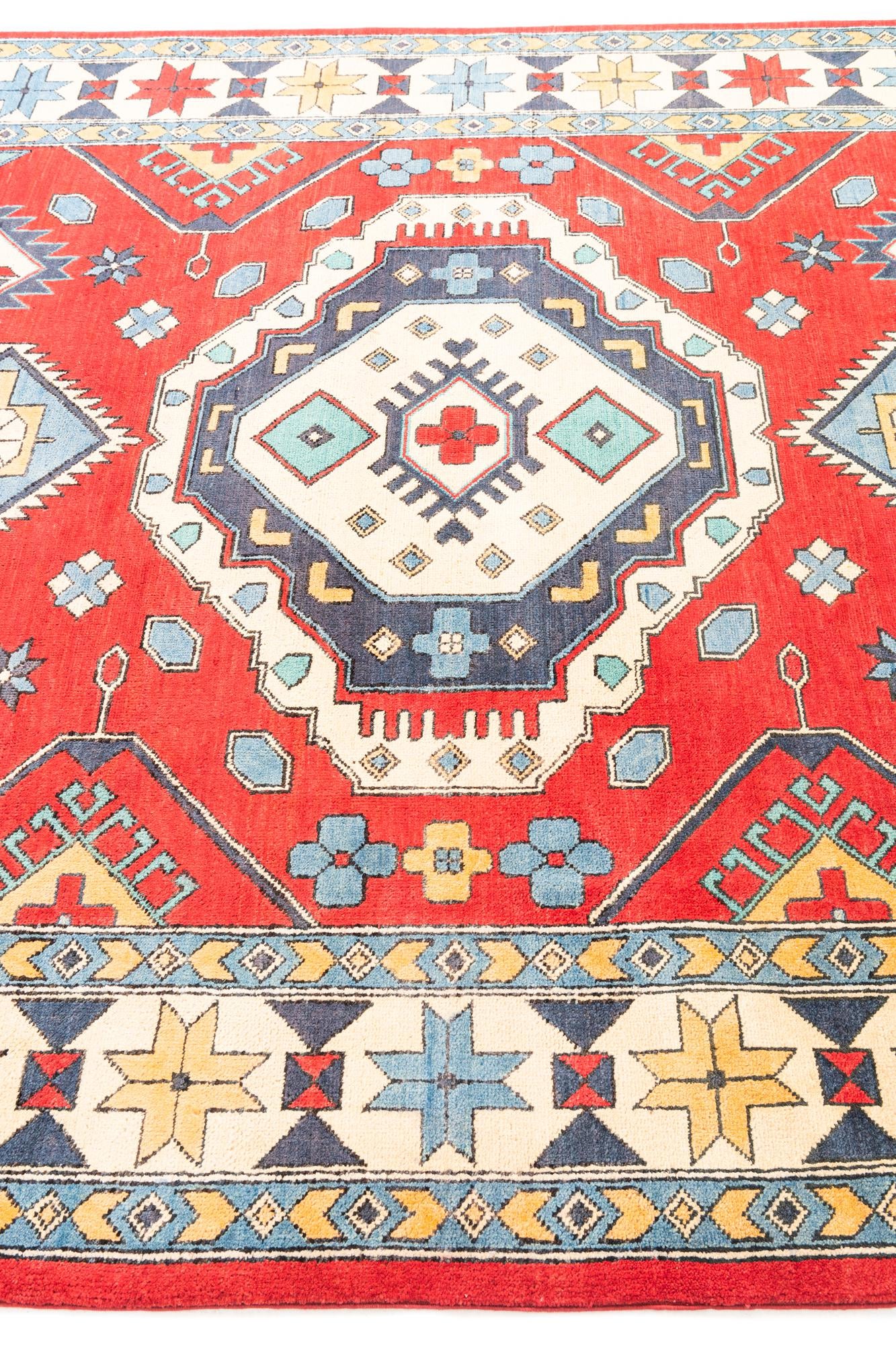 6' 8 x 9' 8 Hand Knotted Kazak Rug