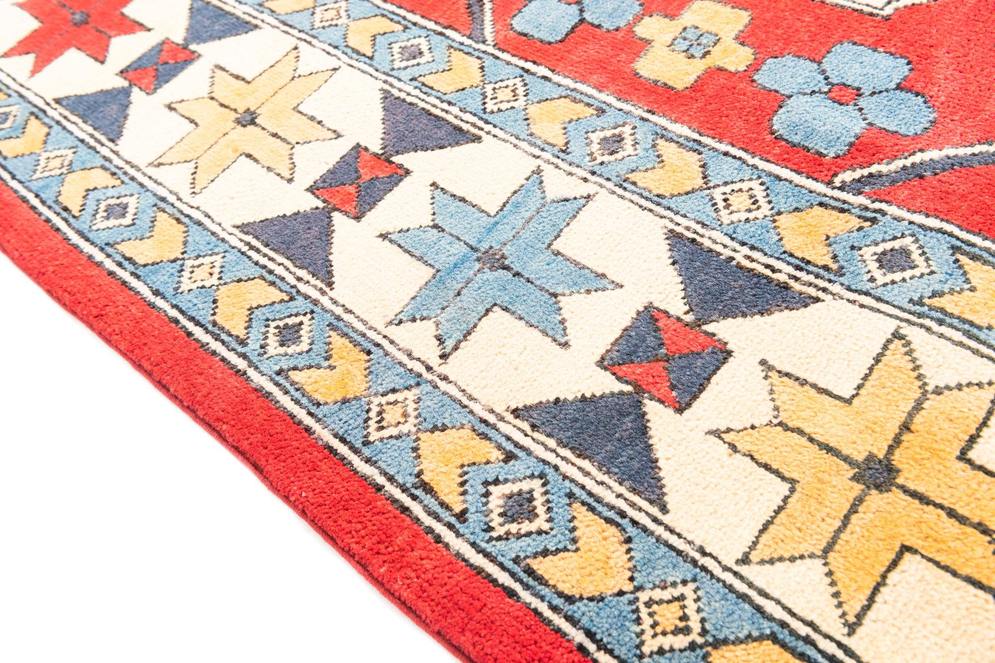 6' 8 x 9' 8 Hand Knotted Kazak Rug
