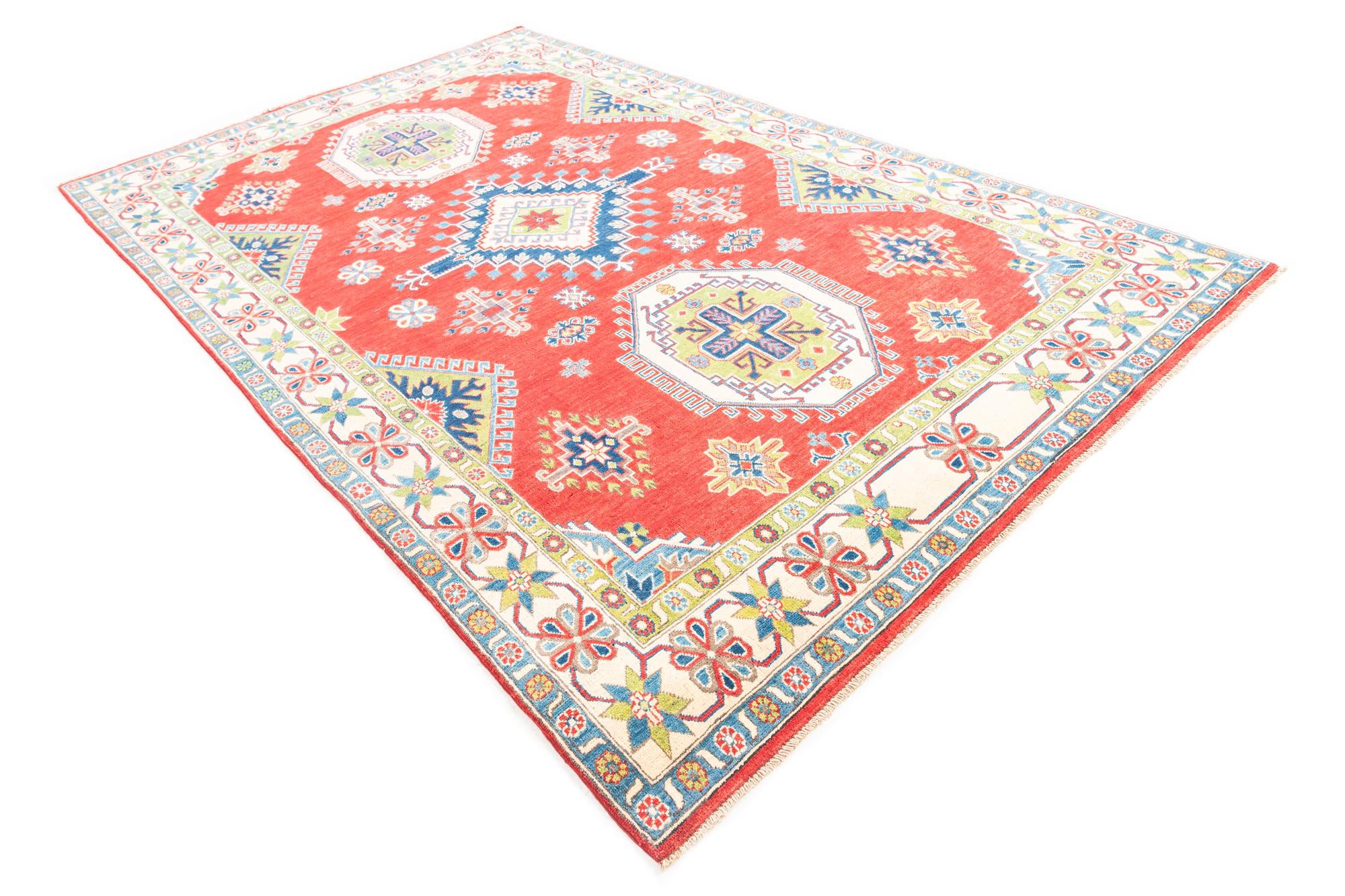 6' 5 x 10' 4 Hand Knotted Kazak Rug