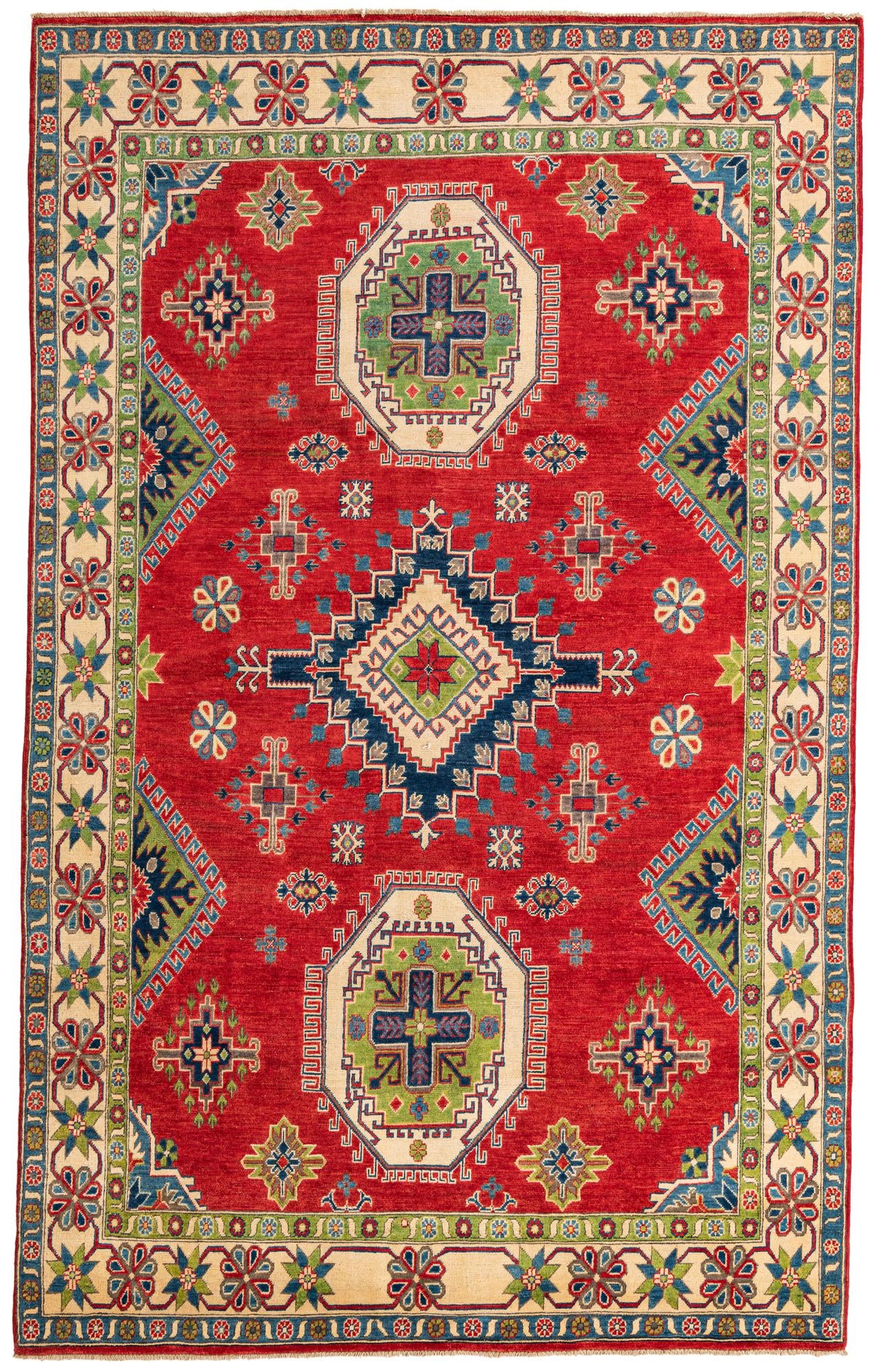 6' 5 x 10' 4 Hand Knotted Kazak Rug