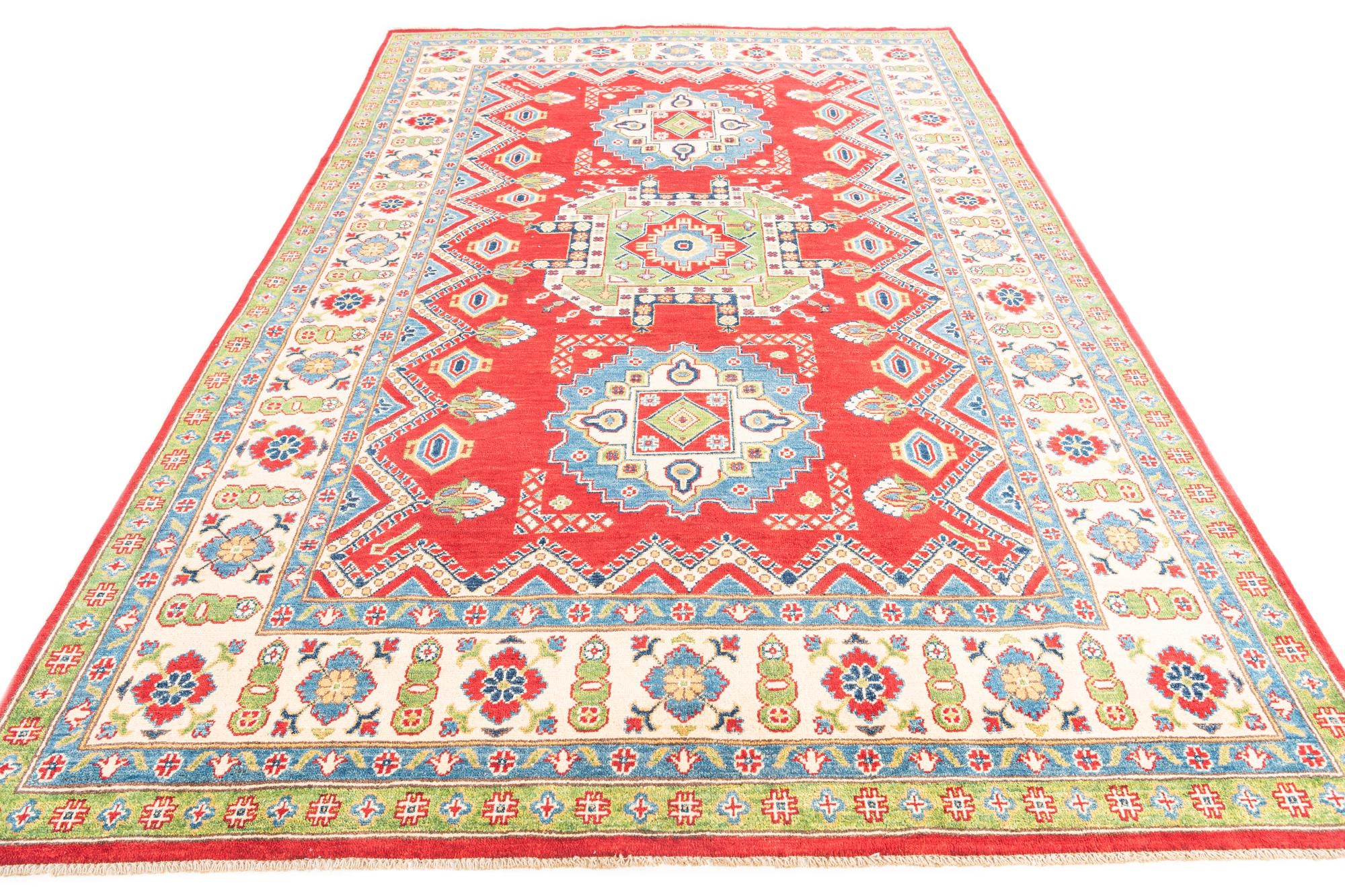 6' 8 x 9' 10 Hand Knotted Kazak Rug