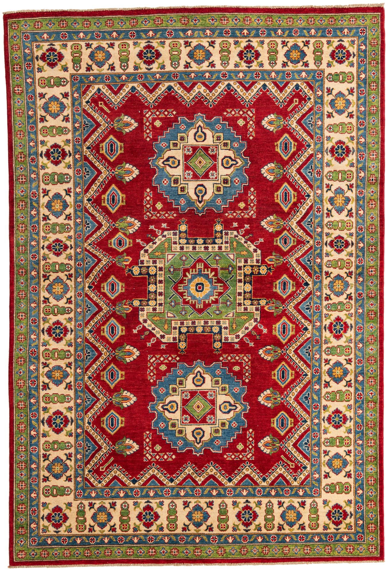 6' 8 x 9' 10 Hand Knotted Kazak Rug