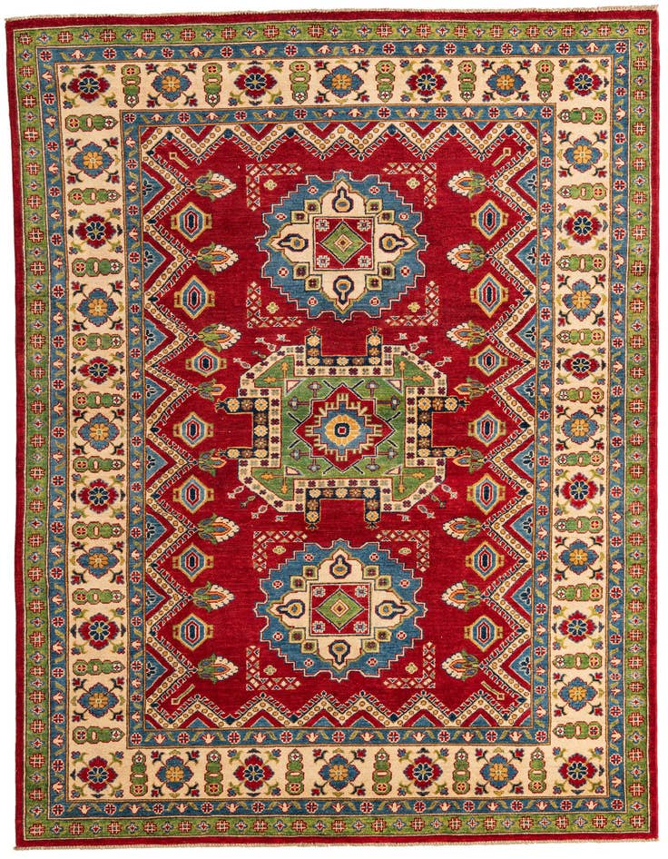 Detail image of 6' 8 x 9' 10 Hand Knotted Kazak Rug