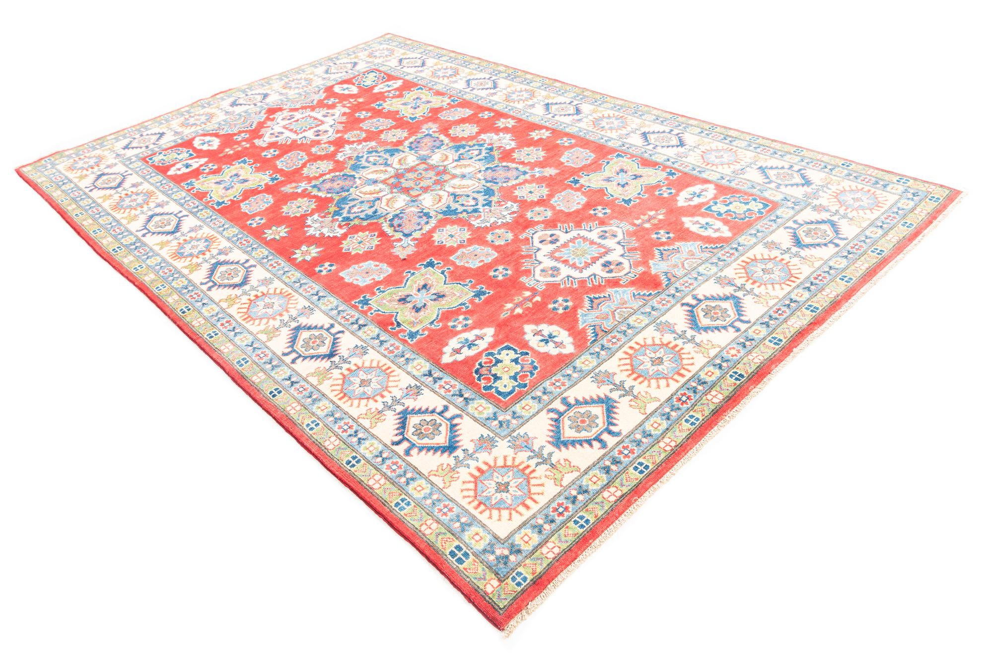 6' 6 x 9' 8 Hand Knotted Kazak Rug