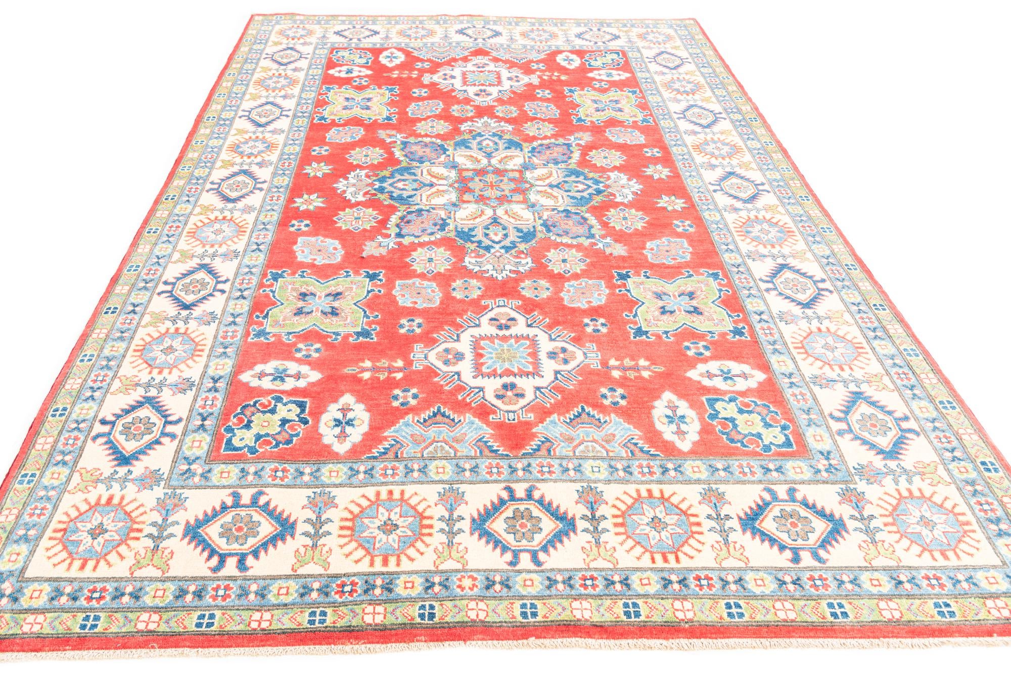 6' 6 x 9' 8 Hand Knotted Kazak Rug