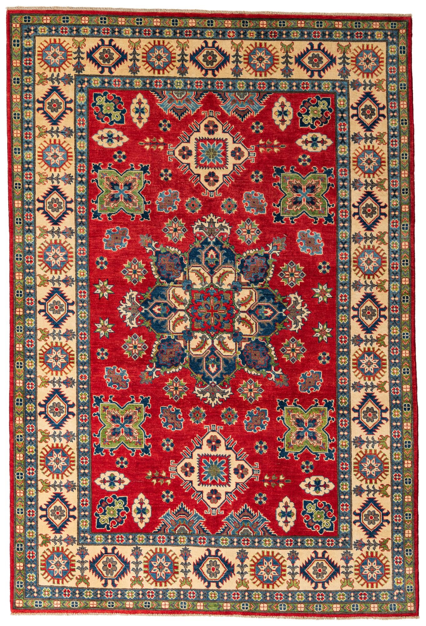 6' 6 x 9' 8 Hand Knotted Kazak Rug