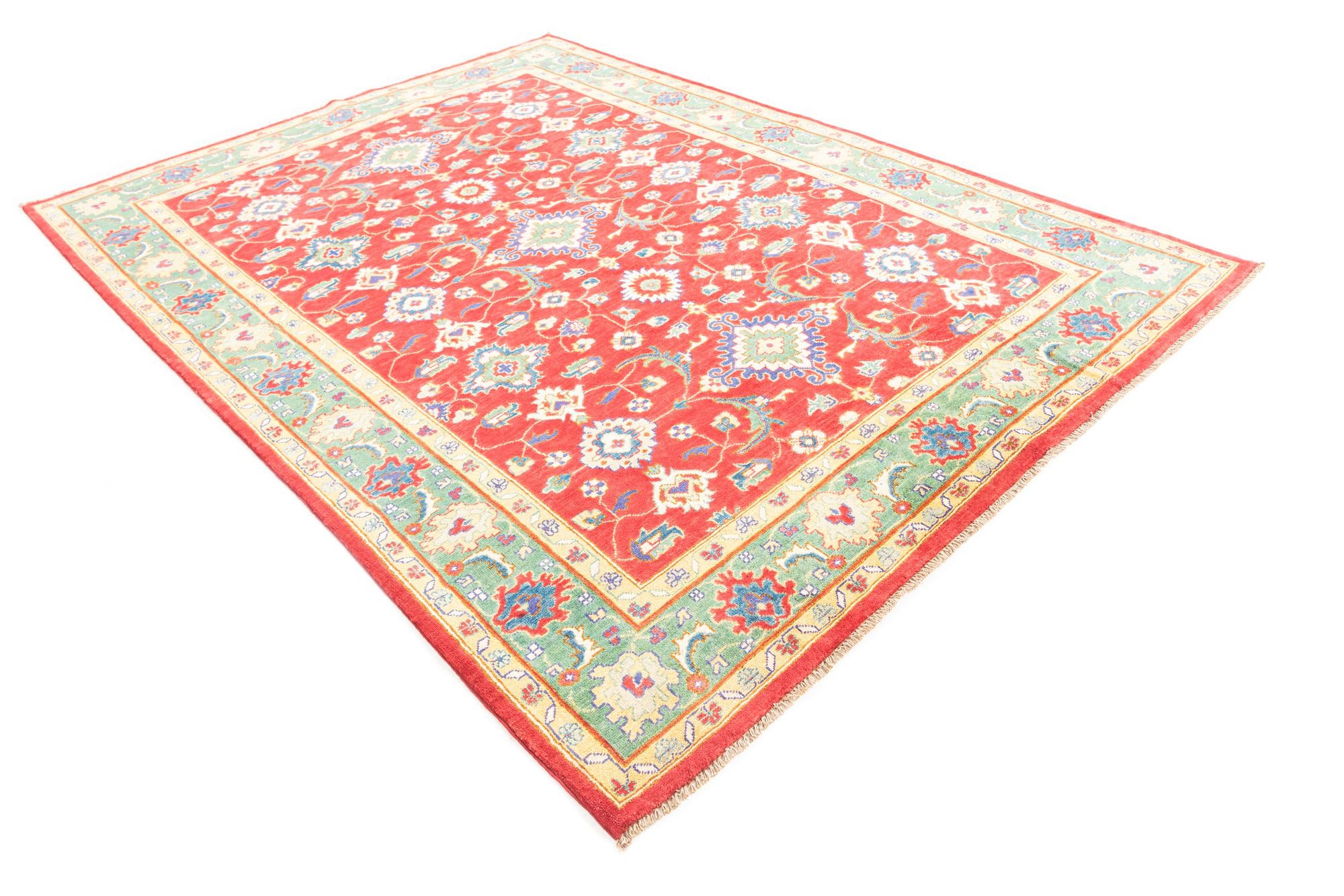 6' 7 x 9' 4 Hand Knotted Kazak Rug