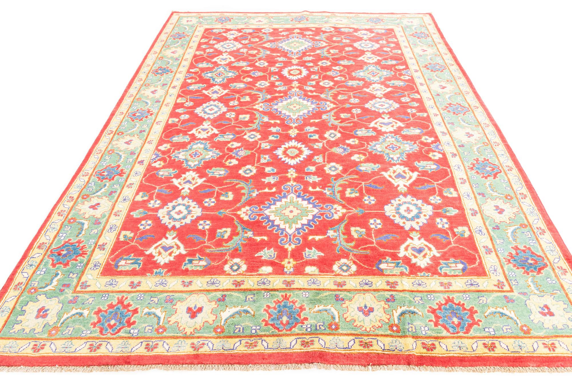 6' 7 x 9' 4 Hand Knotted Kazak Rug