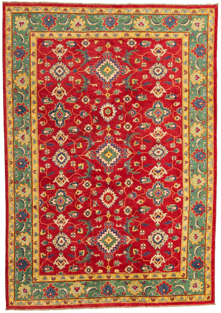 6' 7 x 9' 4 Hand Knotted Kazak Rug