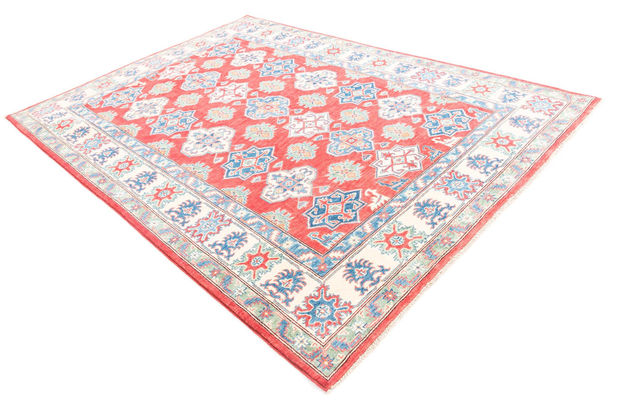 6' 7 x 9' 4 Hand Knotted Kazak Rug