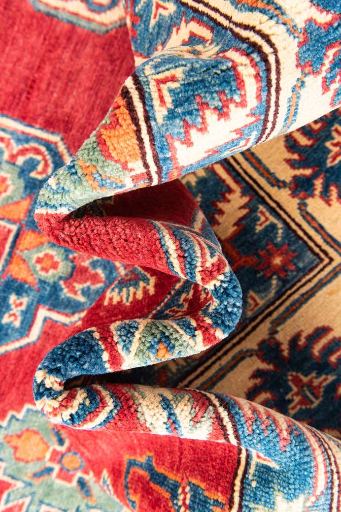 6' 7 x 9' 4 Hand Knotted Kazak Rug