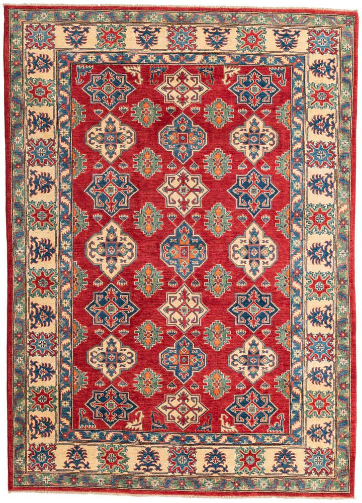 6' 7 x 9' 4 Hand Knotted Kazak Rug