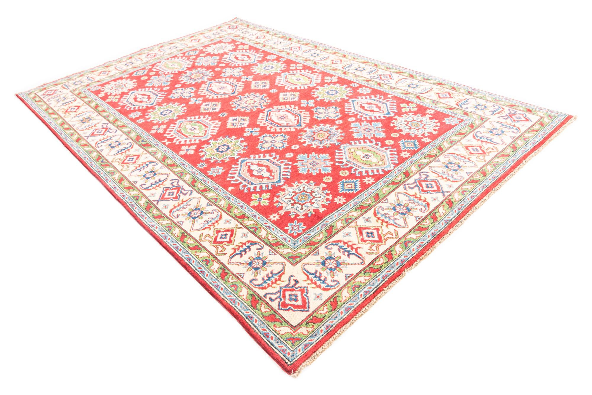 6' 6 x 9' 8 Hand Knotted Kazak Rug