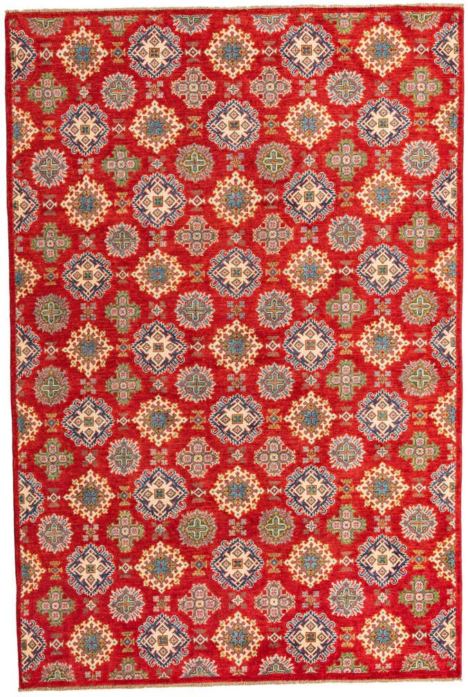 6' 7 x 9' 10 Hand Knotted Kazak Rug