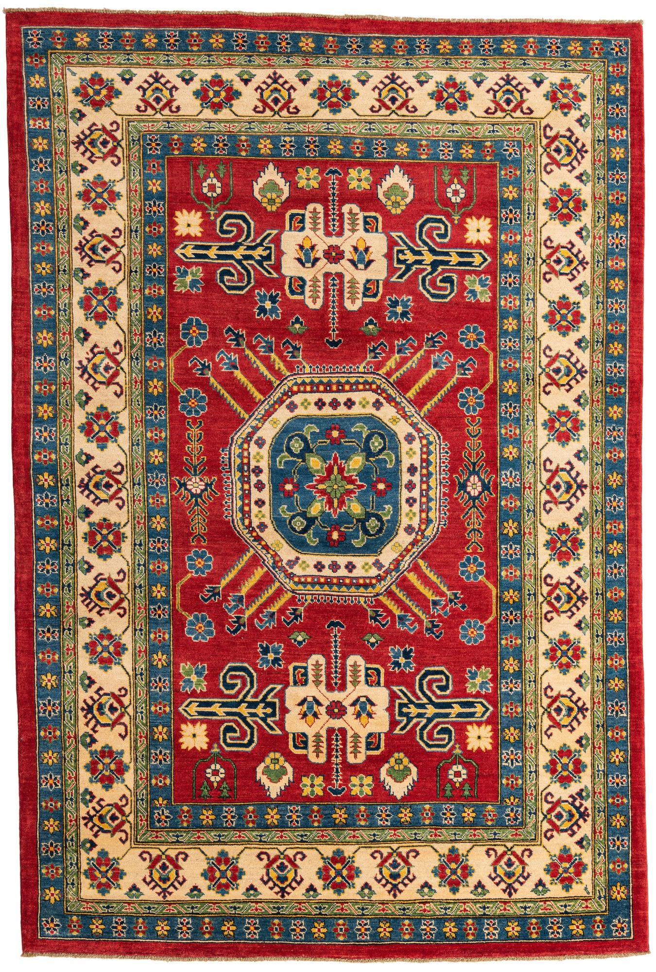 6' 8 x 10' Hand Knotted Kazak Rug