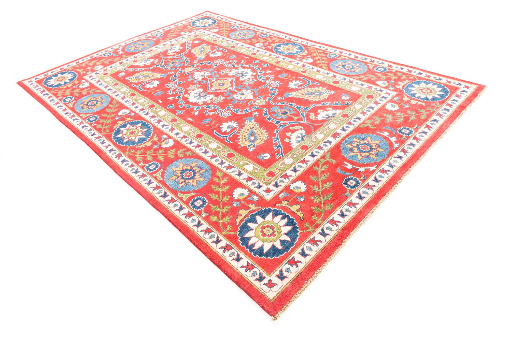 6' 8 x 9' 9 Hand Knotted Kazak Rug