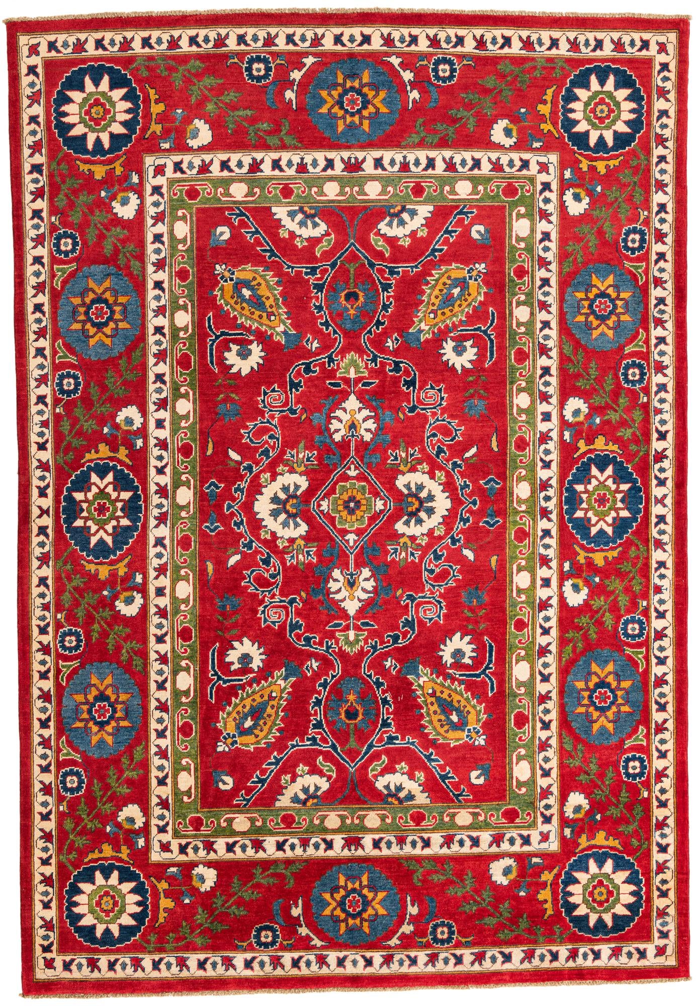 6' 8 x 9' 9 Hand Knotted Kazak Rug