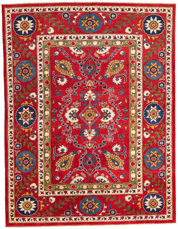 Detail image of 6' 8 x 9' 9 Hand Knotted Kazak Rug