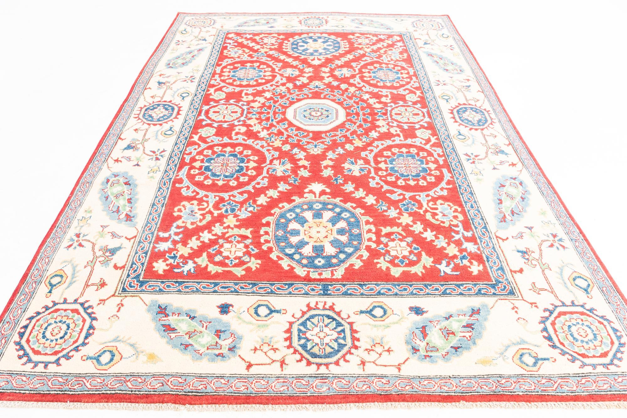 6' 7 x 9' 6 Hand Knotted Kazak Rug
