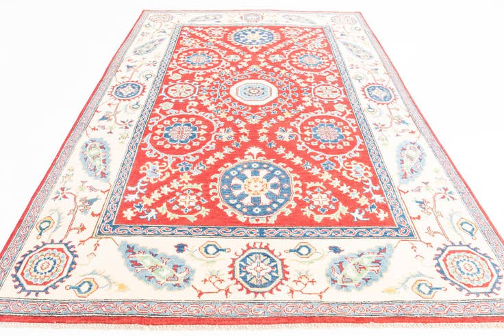 Detail image of 6' 7 x 9' 6 Hand Knotted Kazak Rug