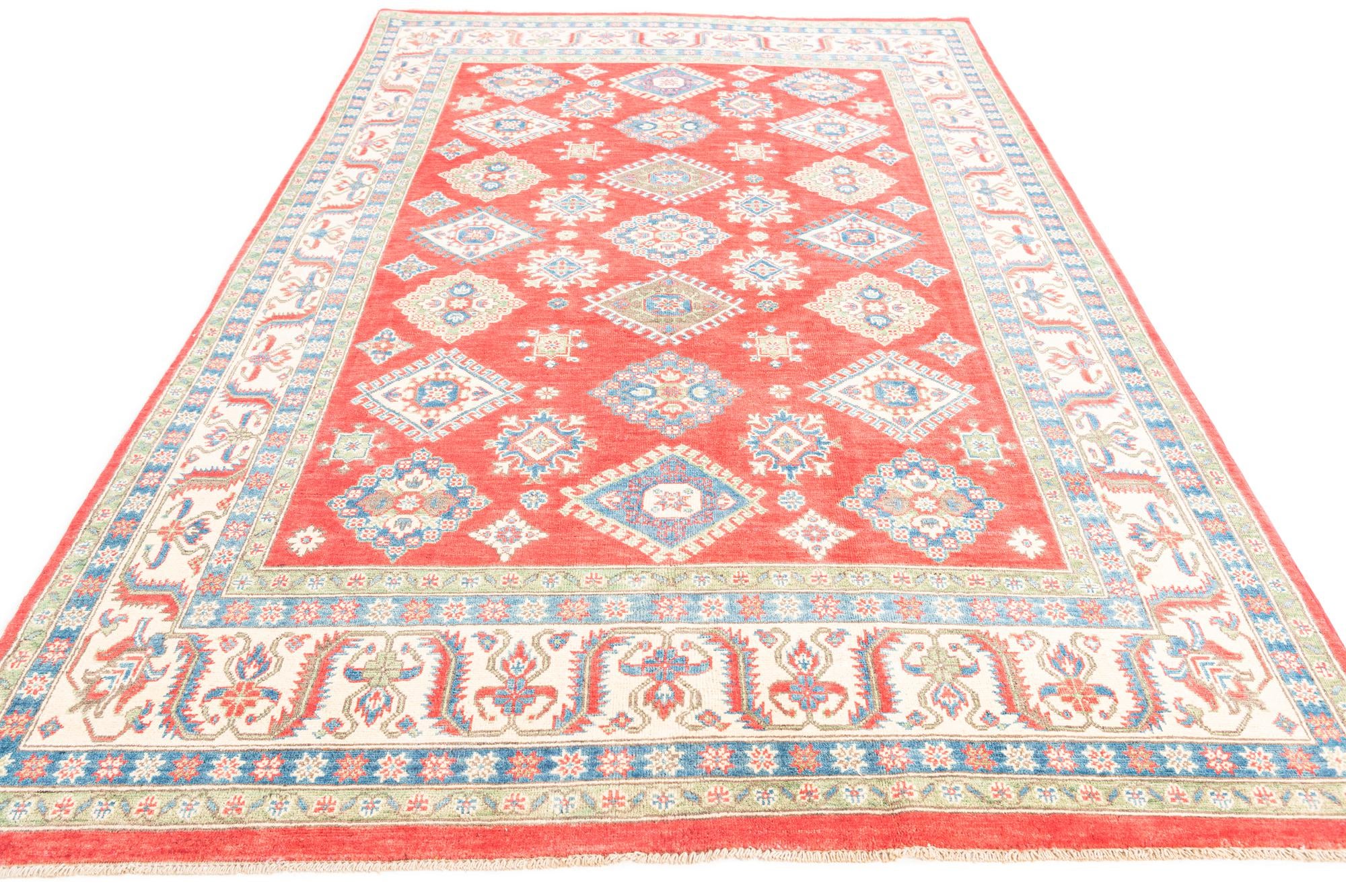 6' 6 x 9' 9 Hand Knotted Kazak Rug