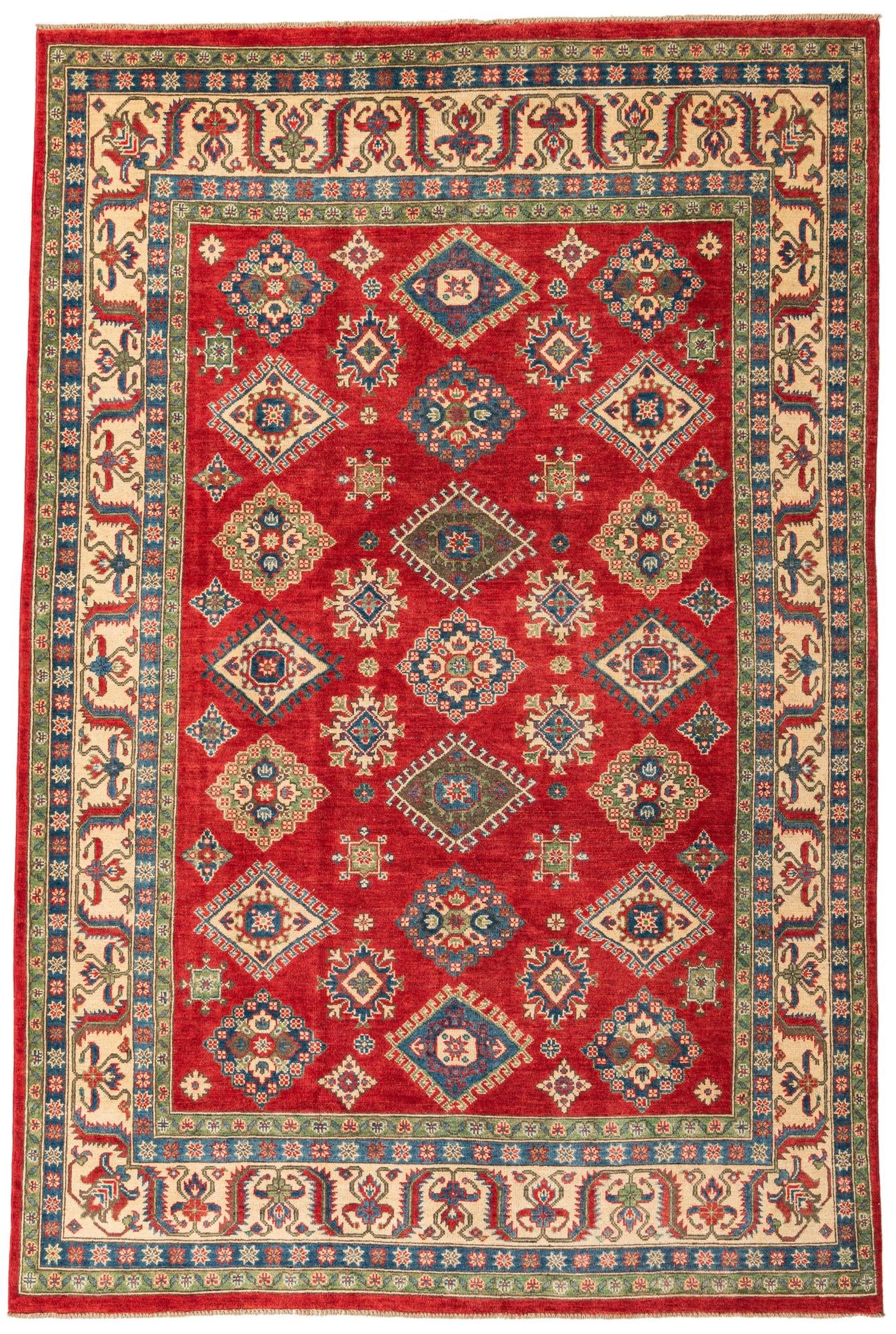 6' 6 x 9' 9 Hand Knotted Kazak Rug