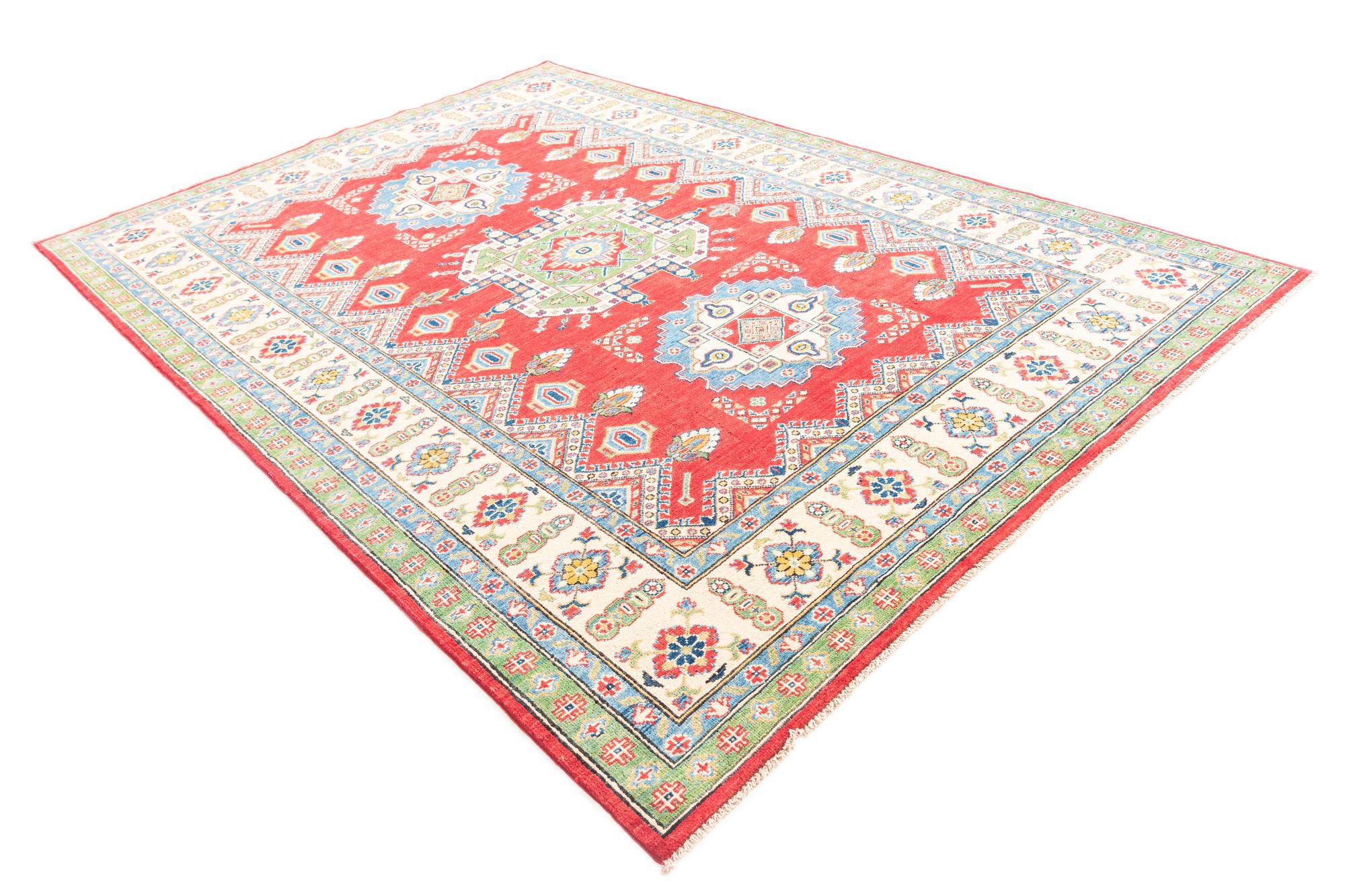6' 8 x 9' 7 Hand Knotted Kazak Rug