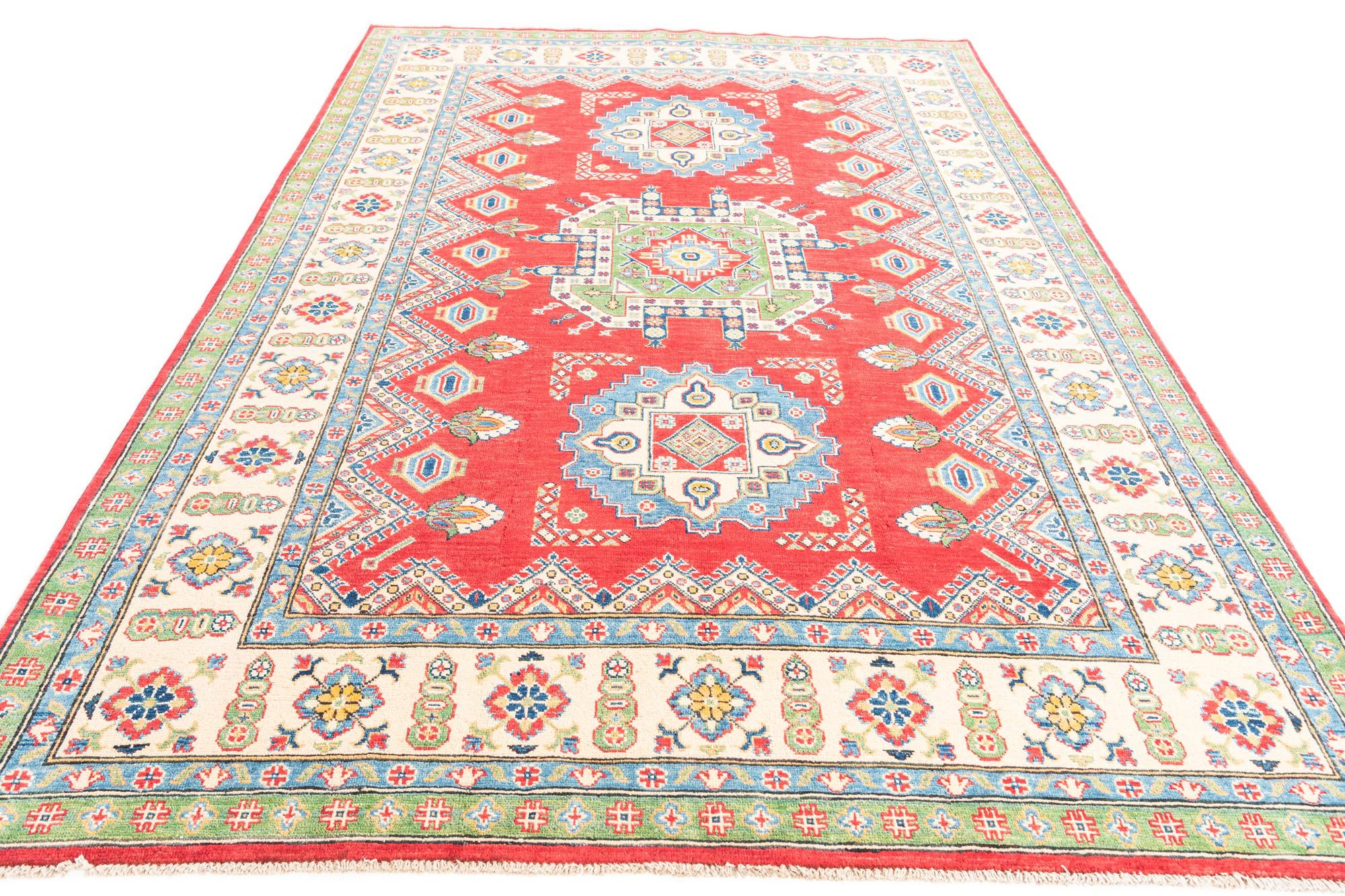 6' 8 x 9' 7 Hand Knotted Kazak Rug