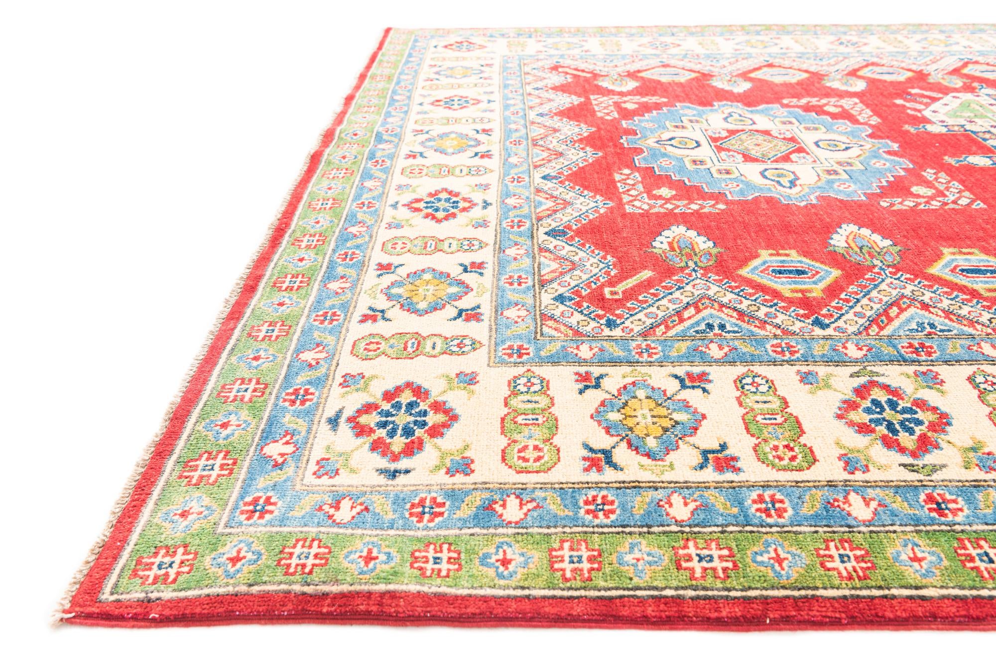 6' 8 x 9' 7 Hand Knotted Kazak Rug